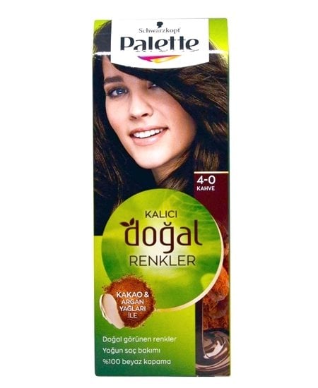 Palette Saç Boyası Kalıcı Doğal Renkler 4-0 Kahve