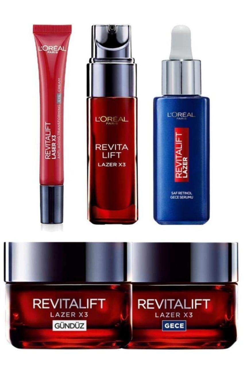 Revitalift Laser X3 5Li Bakım Seti(Gece+Gündüz+Göz Kremi+Serum+Gece Serum)