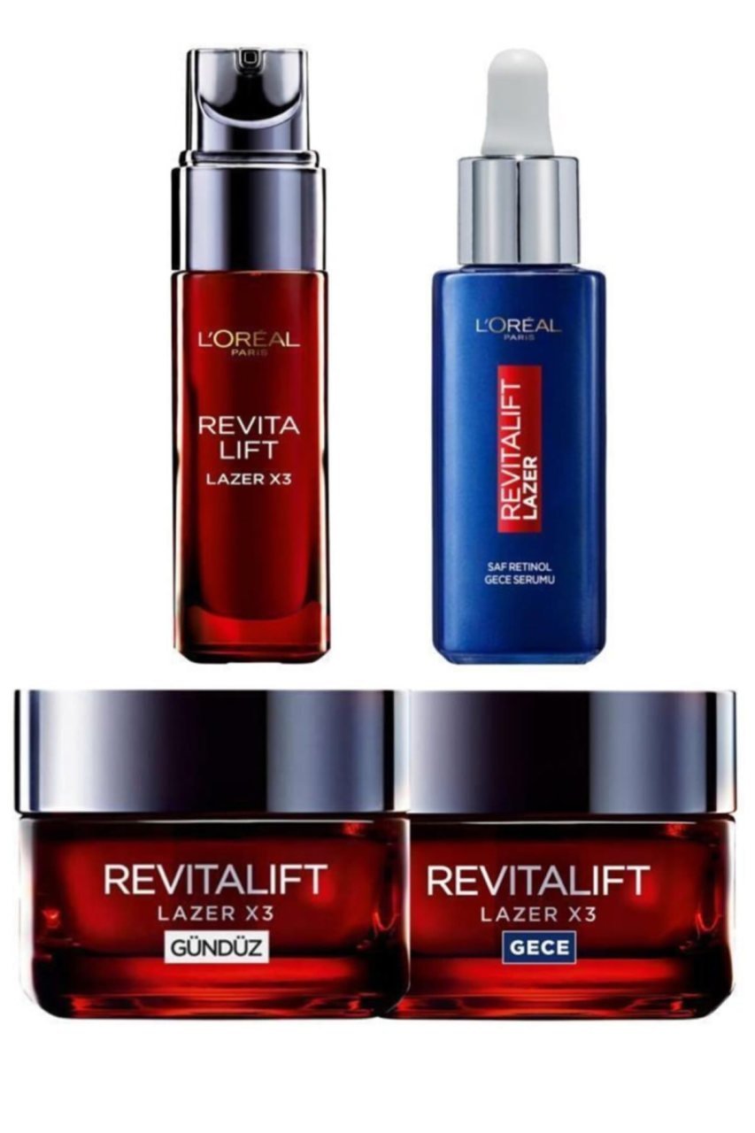Revitalift Lazer X3 Yaşlanma Karşıtı 4 Lü Cilt Bakım Seti Gece Bakım+Gündüz Bakım Set