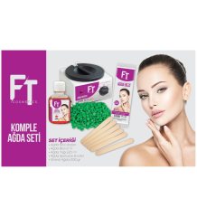 FT Ağda Seti Makina, Azulen Granül Ağda, 125ml Yağ, Spatula, 2mt Bez