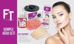 Ağda Seti Makina Pudralı Granül Ağda 125ml Yağ 2mt Bez