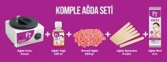 Ağda Seti Makina Pudralı Granül Ağda 125ml Yağ 2mt Bez