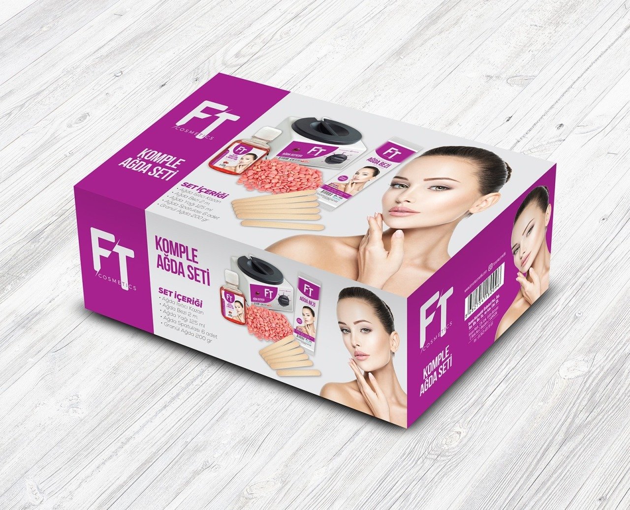 Ağda Seti Makina Pudralı Granül Ağda 125ml Yağ 2mt Bez