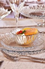 Aurora 6 Adet Kristal Cam Pasta Tabağı Set 20cm