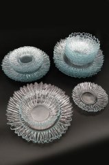 Aurora 24 Parça Set Kristal Cam Yemek Takımı - Kase, Yemek Tabağı, Pasta Tabağı, Çay Tabağı