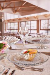 Aurora 24 Parça Set Kristal Cam Yemek Takımı - Kase, Yemek Tabağı, Pasta Tabağı, Çay Tabağı