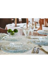 Aurora 24 Parça Set Kristal Cam Yemek Takımı - Kase, Yemek Tabağı, Pasta Tabağı, Çay Tabağı