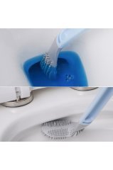 Ergonomik Tasarımlı Silikon Banyo Tuvalet Klozet Temizleme Fırçası ve Askılı