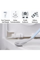 Ergonomik Tasarımlı Silikon Banyo Tuvalet Klozet Temizleme Fırçası ve Askılı
