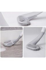 Ergonomik Tasarımlı Silikon Banyo Tuvalet Klozet Temizleme Fırçası ve Askılı