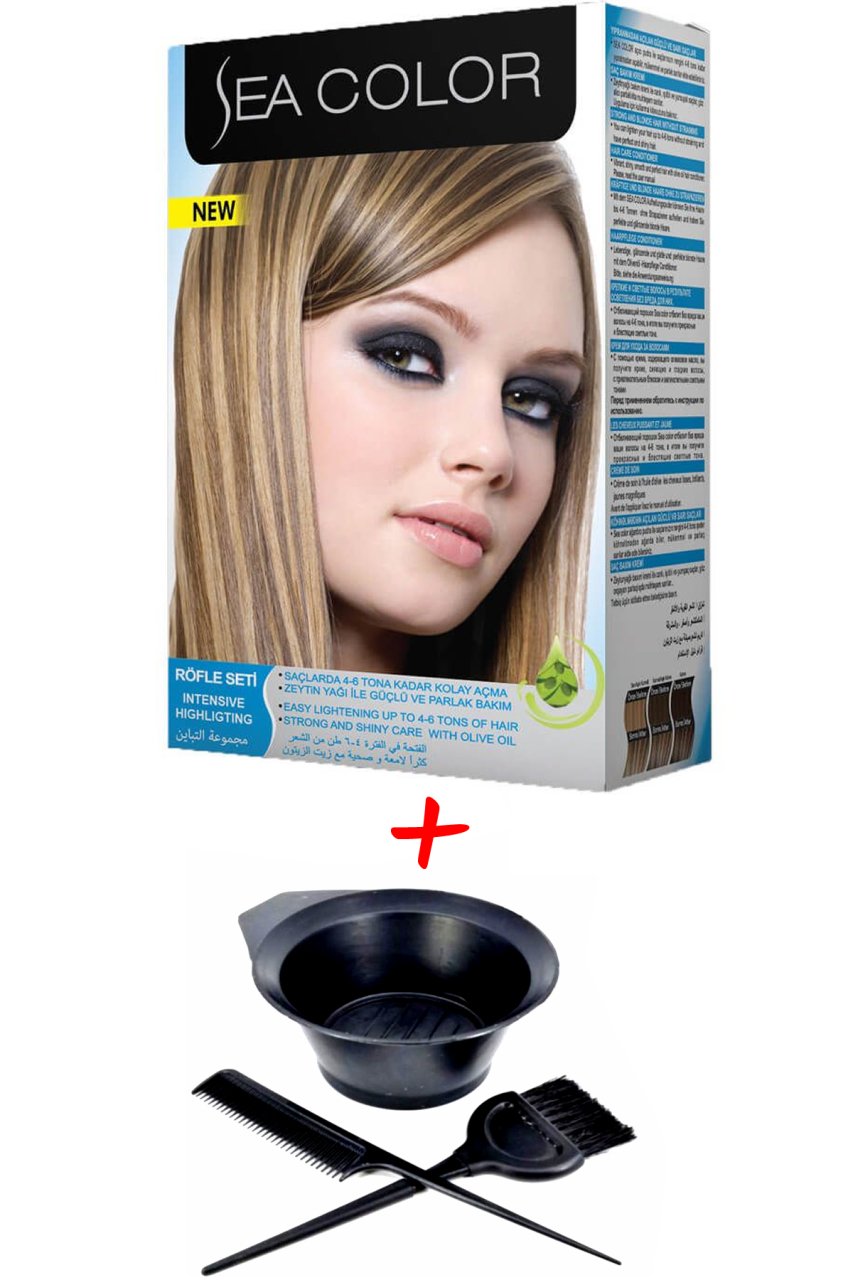 Sea Color Krem Saç Boyası Röfle 2 Tüplü Set + Boyama Seti