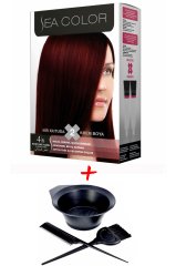 Sea Color Krem Saç Boyası 4.6 Kestane Kızıl 2 Tüplü Set + Boyama Seti