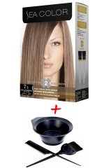 Sea Color Krem Saç Boyası 7.1 Küllü Kumral 2 Tüplü Set + Boyama Seti