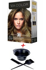 Sea Color Krem Saç Boyası 6.0 Koyu Kumral 2 Tüplü Set + Boyama Seti