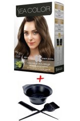 Sea Color Krem Saç Boyası 7.0 Kumral 2 Tüplü Set + Boyama Seti