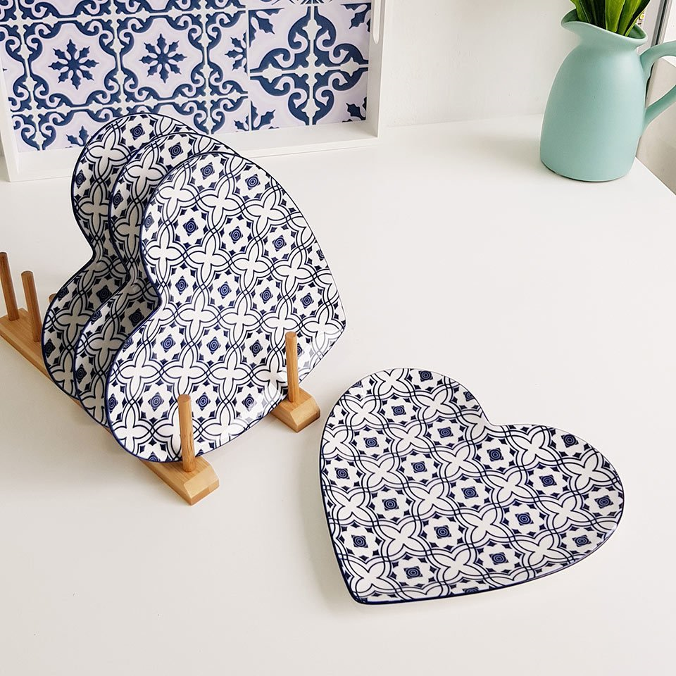 Tabak Porselen Kalp İznik 4lü