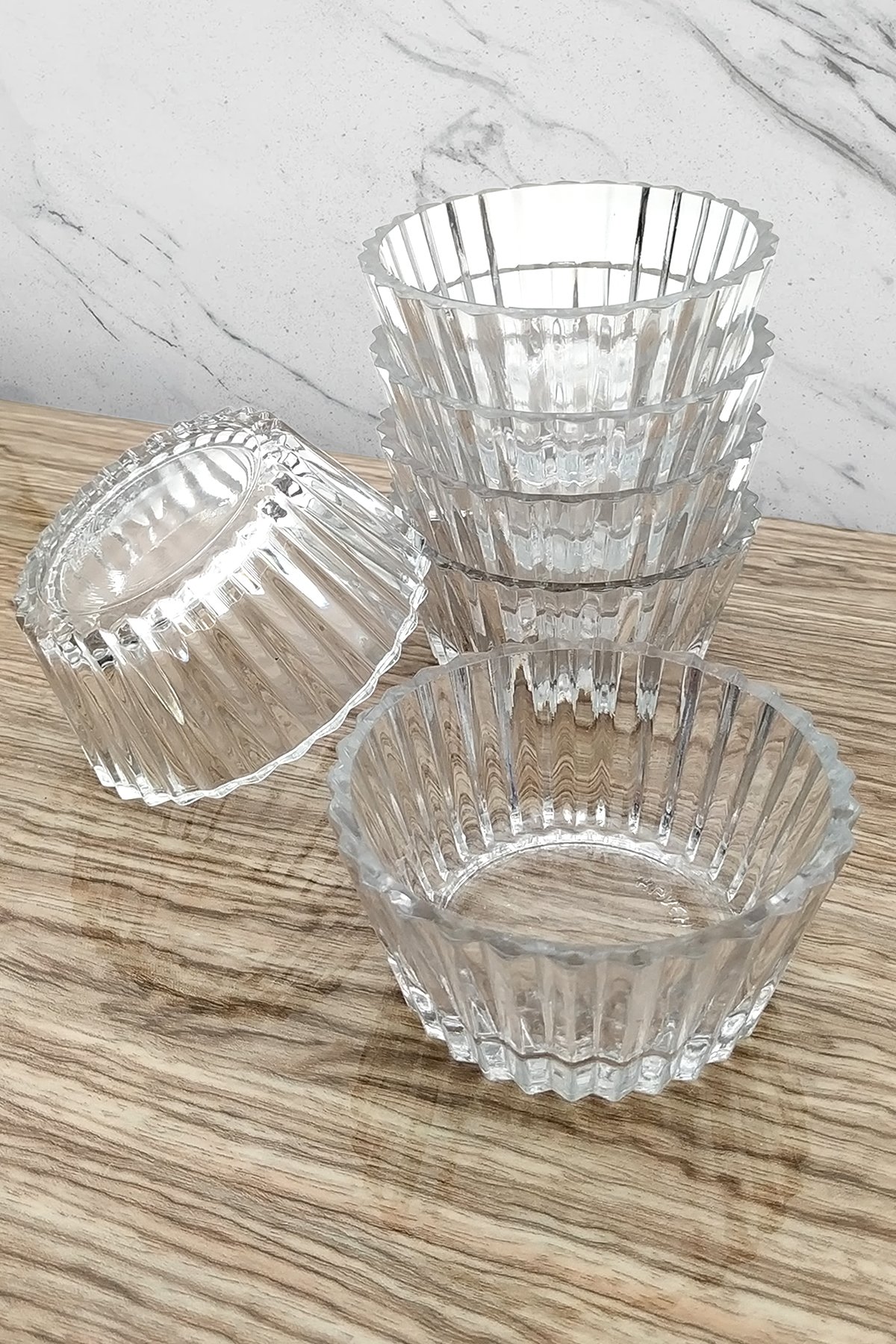 6lı Cam Kase Çerezlik Seti Sunumluk 180cc