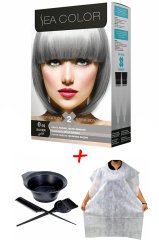 Sea Color Krem Saç Boyası 0.01 Gri 2 Tüplü Set + Boyama Seti + Boyama Önlüğü