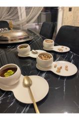 6 lı Porselen Kase Sunum Seti Tepsili Çok Amaçlı PORJ-009618