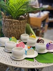 6 lı Porselen Kase Sunum Seti Tepsili Çok Amaçlı PORJ-009618