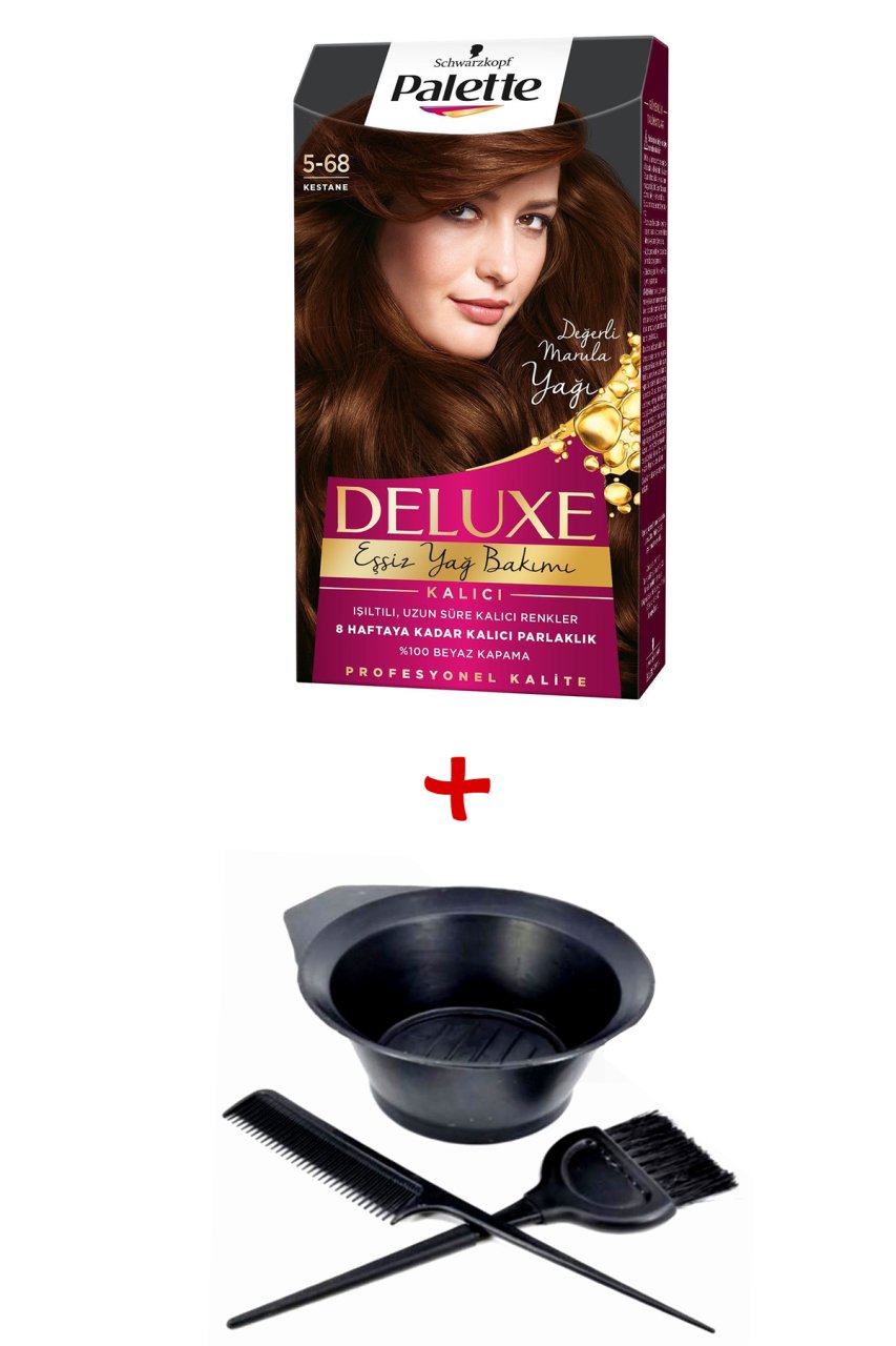 Palette Deluxe Saç Boyası 5-68 Kestane + Boyama Seti