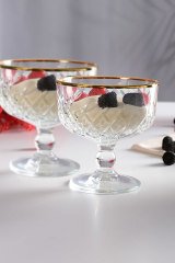 Paşabahçe 440211 Timeless Golden Touch Ayaklı Dondurmalık 2'li Yaldızlı