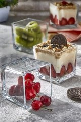 2li Magnolia Cup Kase Cam Magnolya Puding Tatlı Dondurma Kasesi Sunum Seti