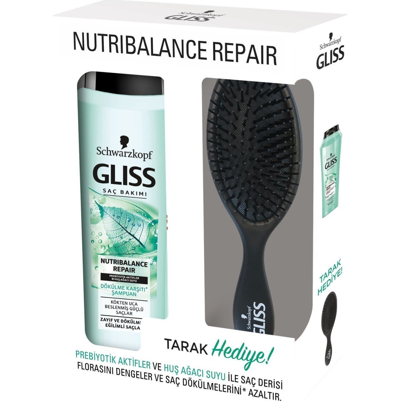 Schwarzkopf Gliss Şampuan Nutri Balance 500ml+Fırça