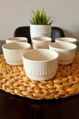 Porselen Lüx Sufle, Kek Fırın Kabı, Çerez ve Dondurma Kasesi 6lı Desenli 250ml