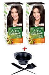 Garnier Color Saç Boyası Naturals 3 Koyu Kahve + Saç Boyama Seti