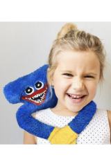 Huggy Wuggy Peluş Elleri Yapışkan Ayıcık Yastık 40cm Oyuncak Hugi Vugi Mavi