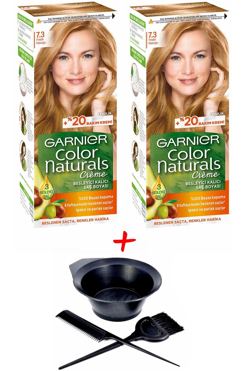 Garnier Color Nat 7.3 Fındık Kabuğu Saç Boyası + Saç Boyama Seti