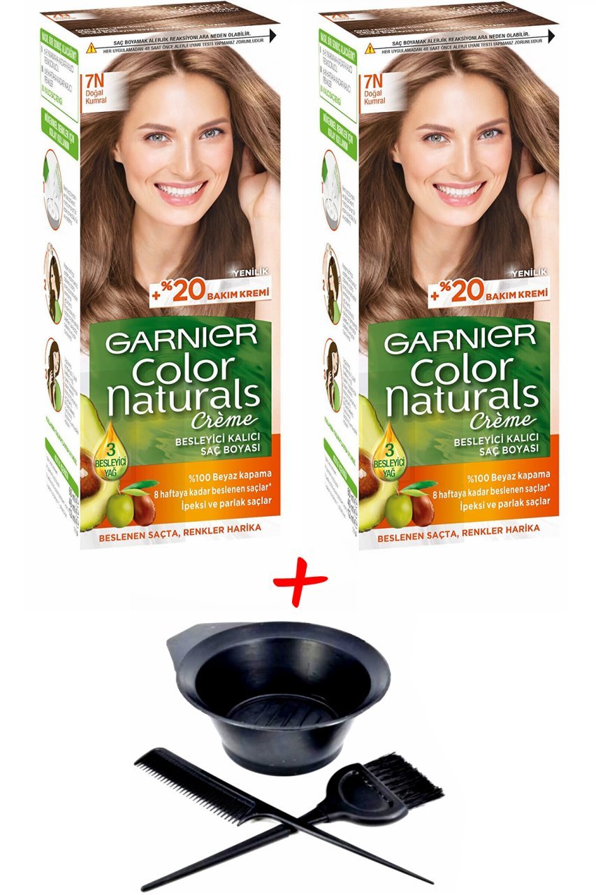 Garnier Color Naturals 7N Doğal Kumral Saç Boyası + Saç Boyama Seti