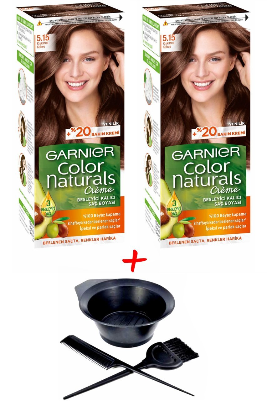 Garnier Color Kışkırtıcı Kahve Naturals 5.15 Saç Boyası + Saç Boyama Seti