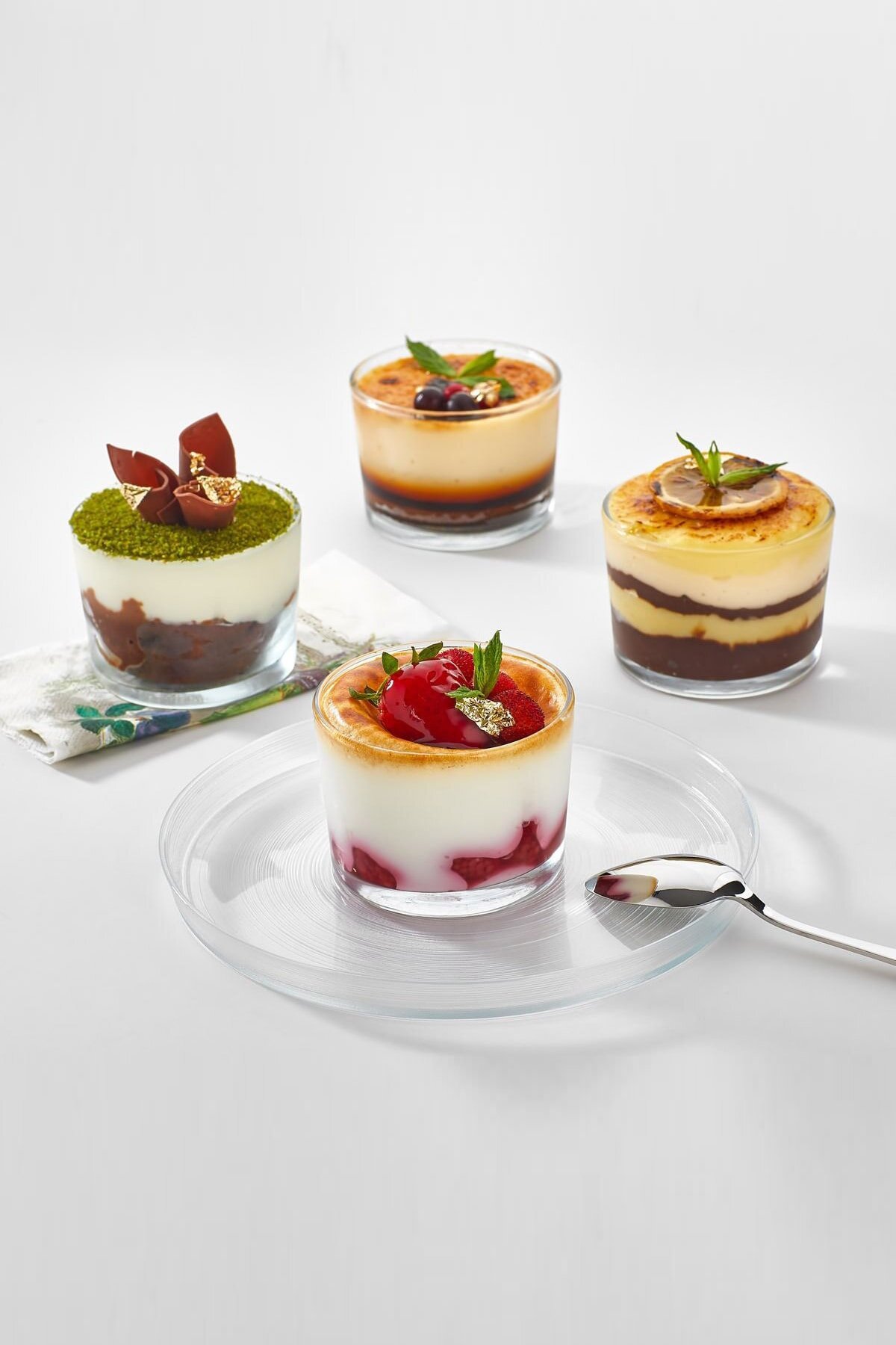 4'lü Magnolia Kase Cam Tatlı Dondurma Kasesi Sunum Seti - Suffle Fırın Kabı 220cc