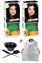 Garnier Color Naturals 1 - Siyah Saç Boyası + Saç Boyama Önlüğü + Saç Boyama Seti