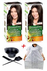 Garnier Color Saç Boyası Naturals 3 Koyu Kahve + Saç Boyama Önlüğü + Saç Boyama Seti