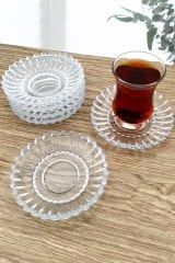 6 Adet Trend Cam Çay Tabağı 6 lı Set 11cm Özel Tasarım