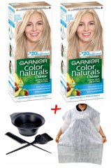 Garnier Color Naturals Boya 111 Ekstra Açık Küllü Sarı + Saç Boyama Önlüğü+Saç Boyama Seti