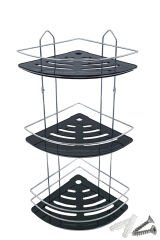 3 Katlı Metal Düz Banyo Köşeliği Düzenleyici Şampuanlık Duş Rafı Vidalı Krom