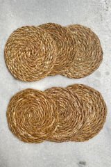 6lı Hasır Supla Bardak Altlığı 10cm