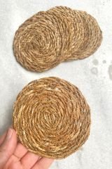 6lı Hasır Supla Bardak Altlığı 10cm