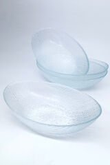 4'lü Şeffaf Cam Kayık Gondol Kase Sunumluk 21cm