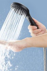 Banyo Duş Seti 5 Fonksiyonlu Örgülü Hortumlu Set Sedef Mat Siyah