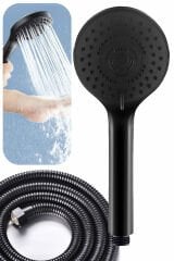 Banyo Duş Seti 5 Fonksiyonlu Örgülü Hortumlu Set Sedef Mat Siyah