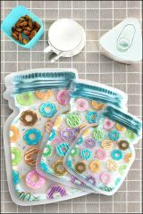 9 Adet 3 Boy Kavanoz Görünümlü Kilitli Saklama Kabı / 150ml - 500ml - 620ml