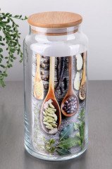 Kavanoz Cam Bambu Kapaklı 6lı Set G-2734-2735-2736