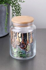 Kavanoz Cam Bambu Kapaklı 6lı Set G-2734-2735-2736