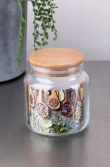 Kavanoz Cam Bambu Kapaklı 9lu Set G-2734-2735-2736