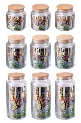 Kavanoz Cam Bambu Kapaklı 9lu Set G-2734-2735-2736